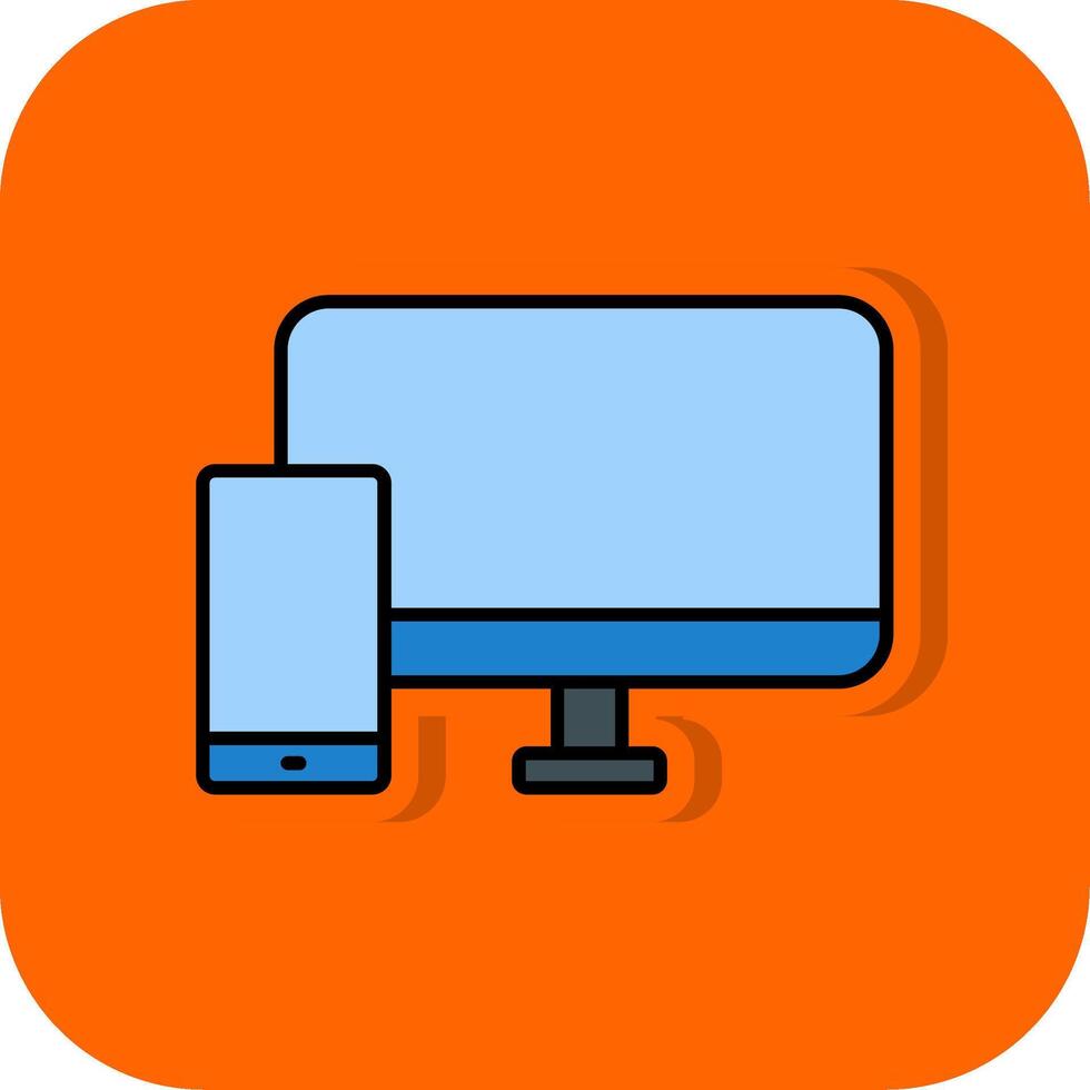Geräte gefüllt Orange Hintergrund Symbol vektor