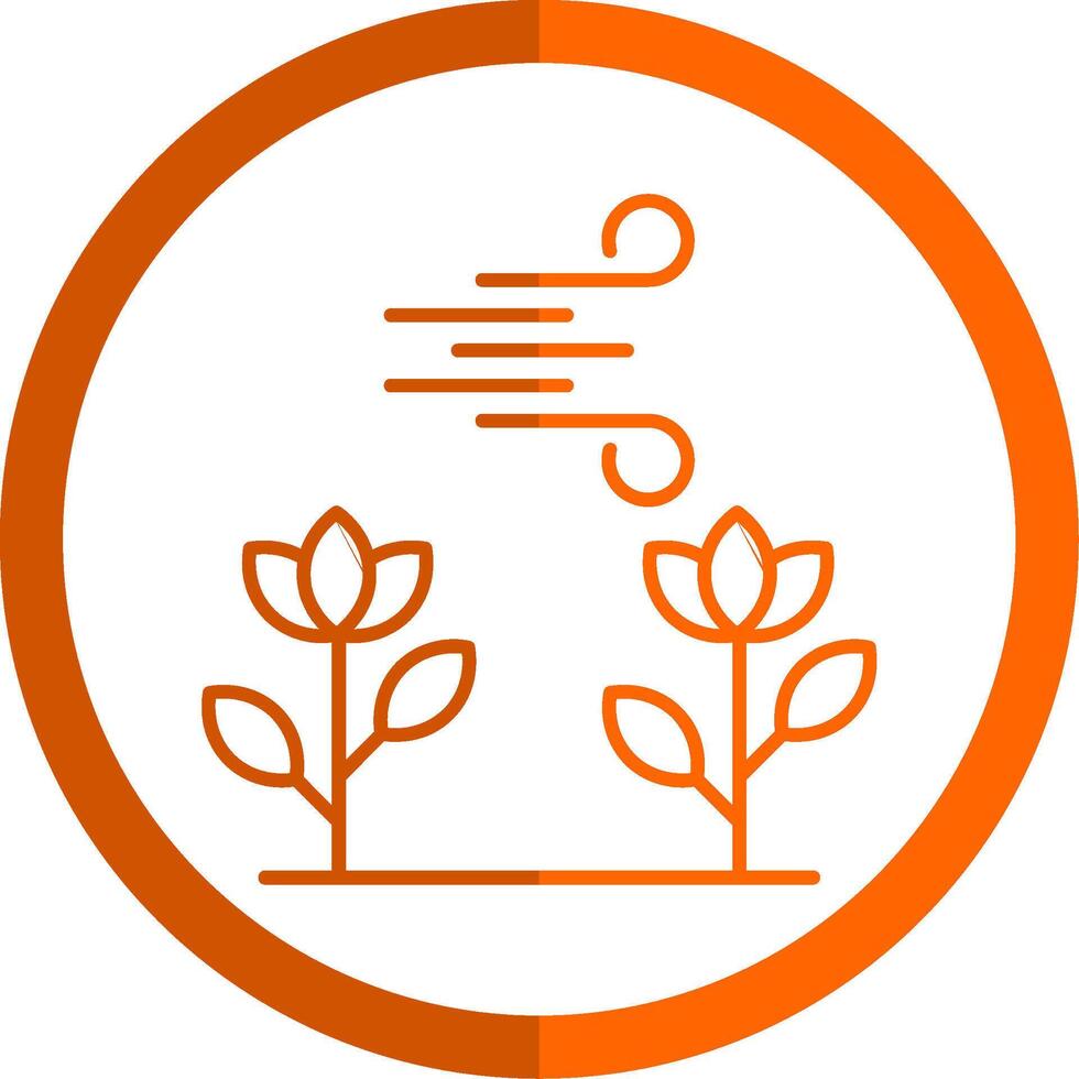 fotosyntes linje orange cirkel ikon vektor