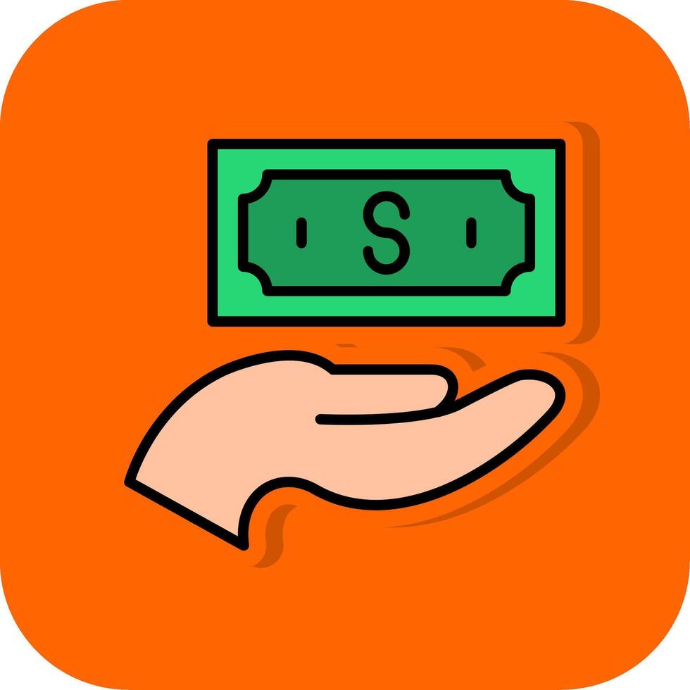 korruption fylld orange bakgrund ikon vektor