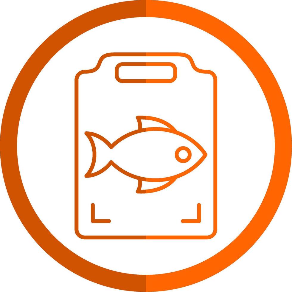 Fisch Kochen Linie Orange Kreis Symbol vektor