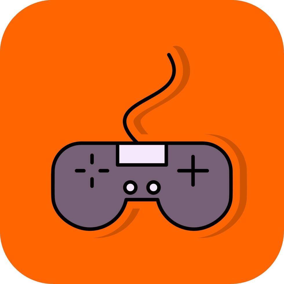 Spiel gefüllt Orange Hintergrund Symbol vektor