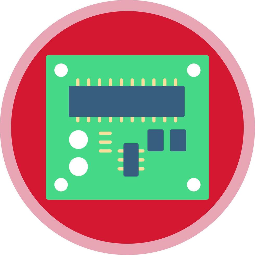 pcb styrelse platt mång cirkel ikon vektor