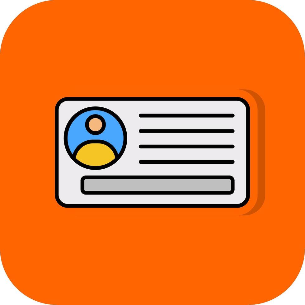 id kort fylld orange bakgrund ikon vektor