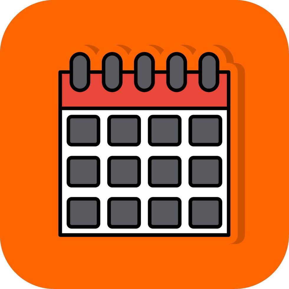 Kalender gefüllt Orange Hintergrund Symbol vektor