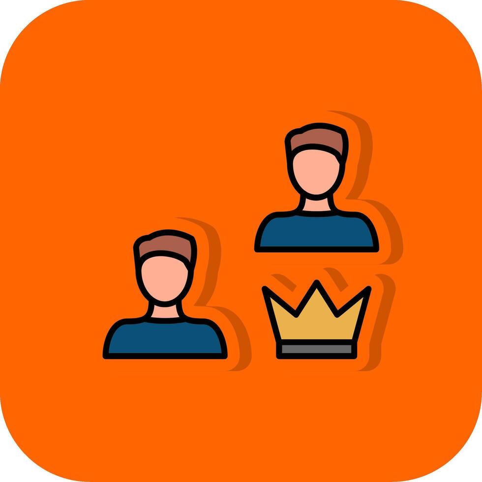medlemskap fylld orange bakgrund ikon vektor