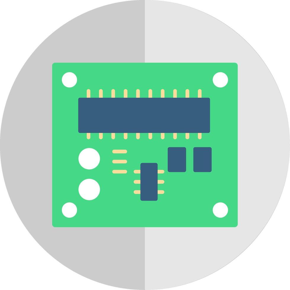 pcb styrelse platt skala ikon vektor