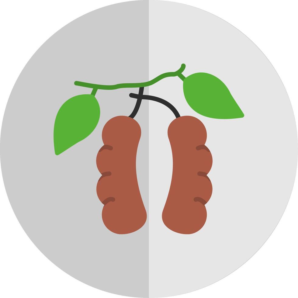 tamarind platt skala ikon vektor