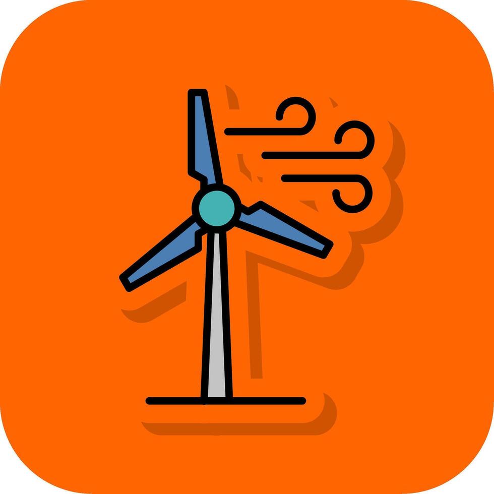 Windmühlen gefüllt Orange Hintergrund Symbol vektor