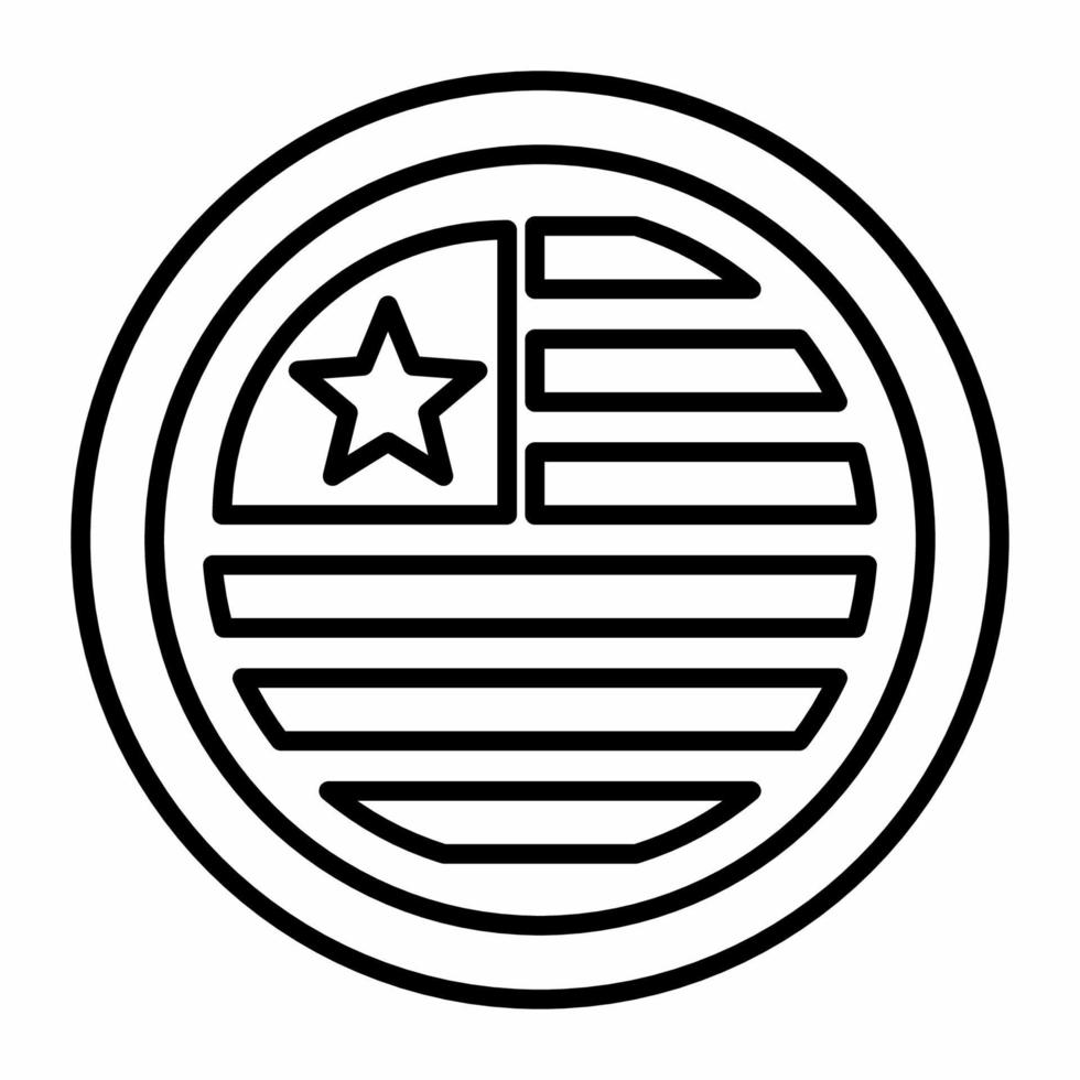 USA-Flagge im runden Symbol line.eps vektor