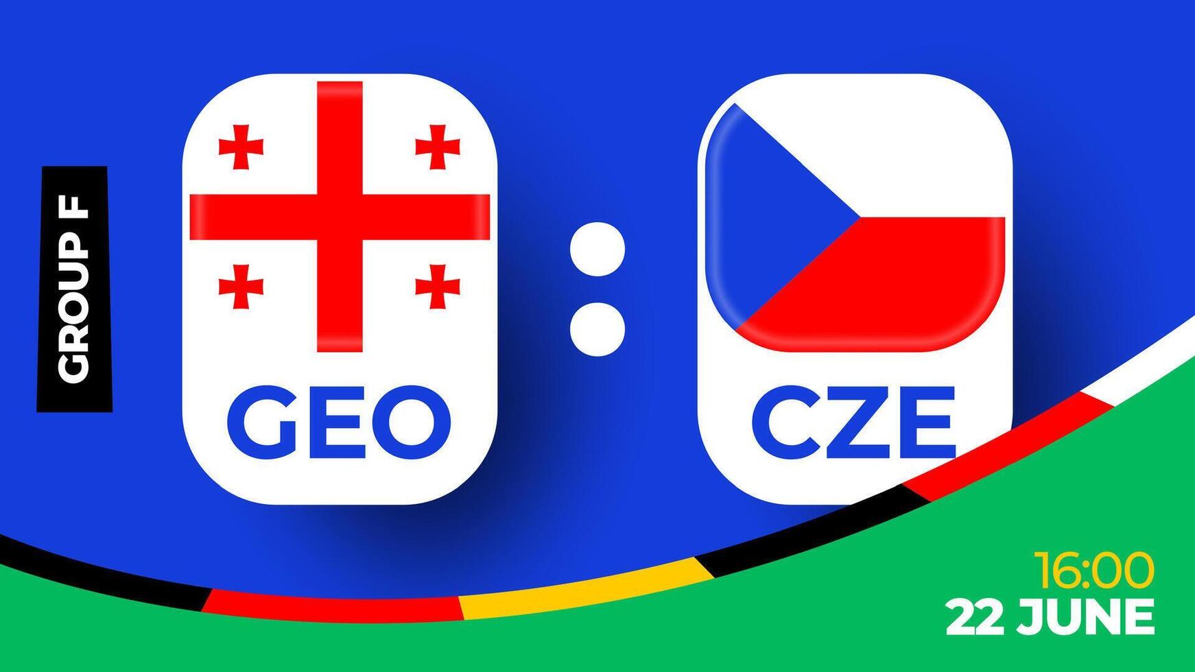 Georgia vs. Tschechien Fußball 2024 Spiel gegen. 2024 Gruppe Bühne Meisterschaft Spiel gegen Teams Intro Sport Hintergrund, Meisterschaft Wettbewerb vektor