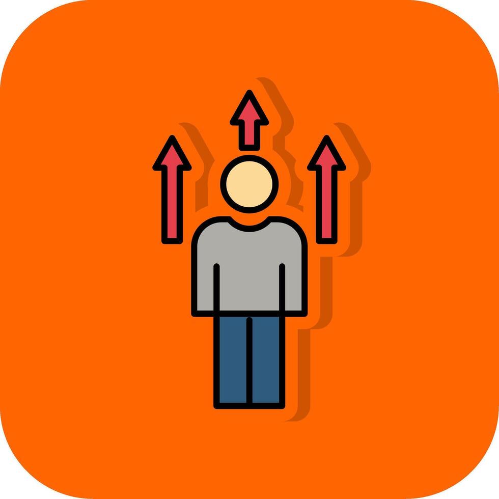 motivering fylld orange bakgrund ikon vektor