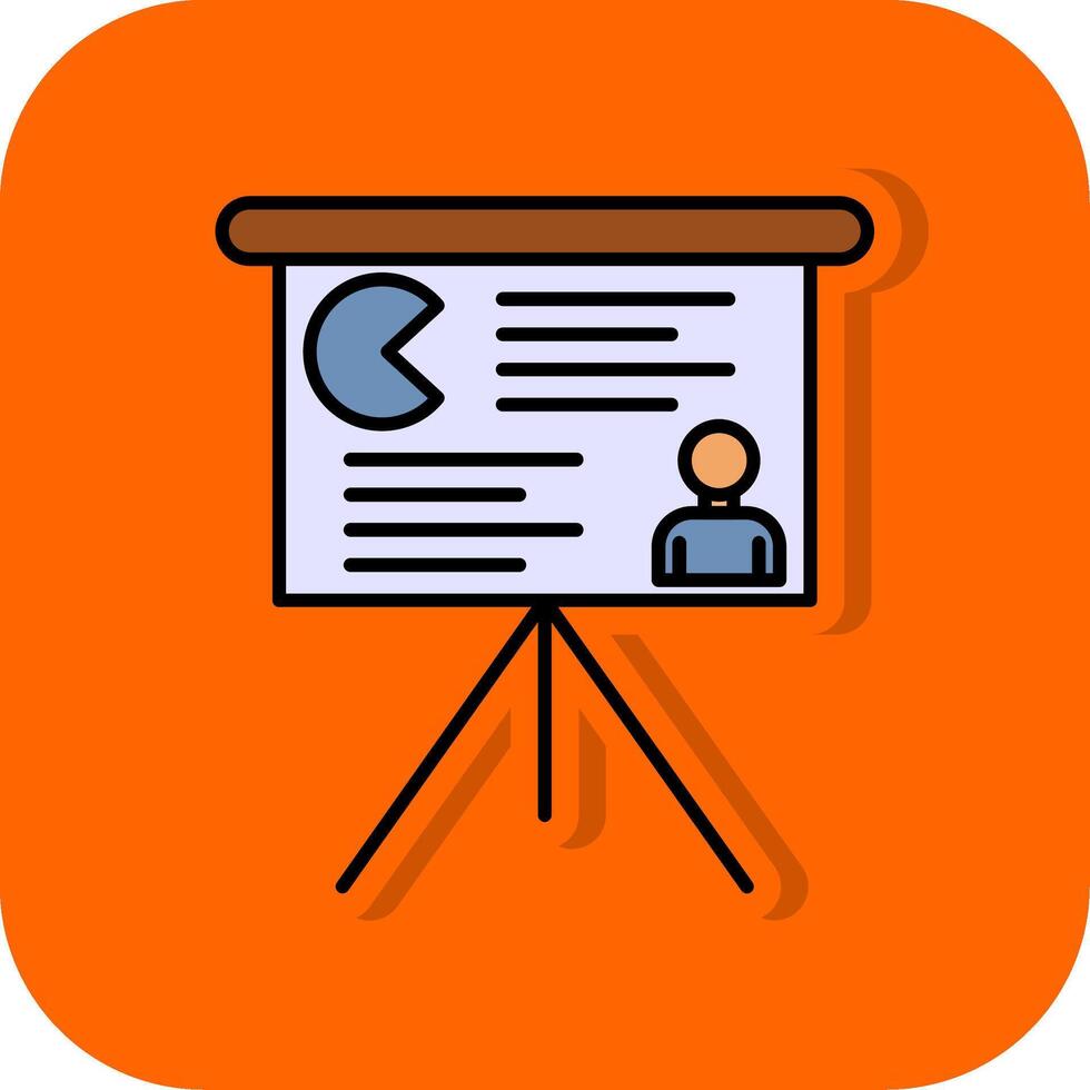 presentation fylld orange bakgrund ikon vektor
