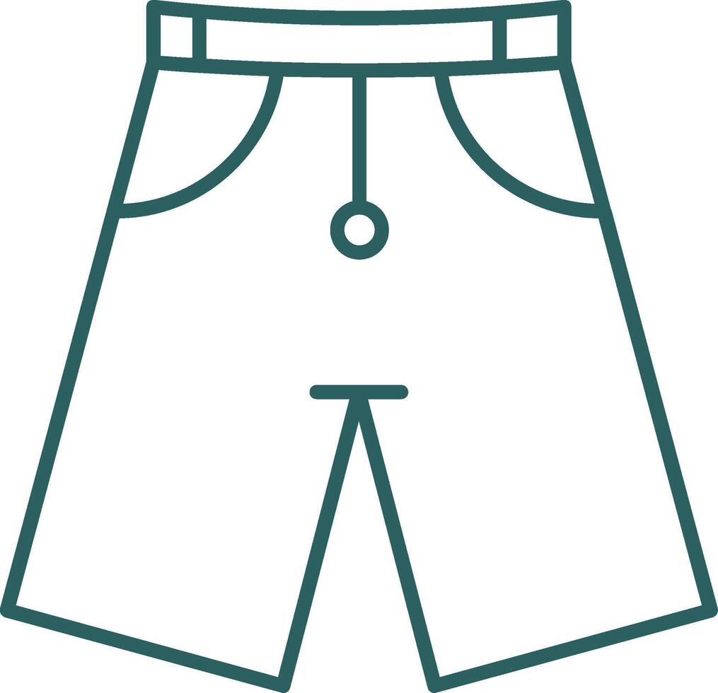 shorts linje lutning runda hörn ikon vektor