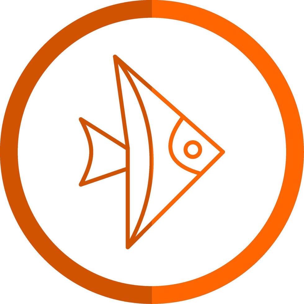 Fisch Linie Orange Kreis Symbol vektor