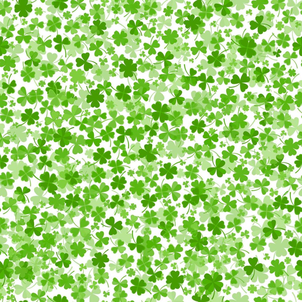shamrock eller klöver blad platt design grön bakgrund mönster vektorillustration. vektor