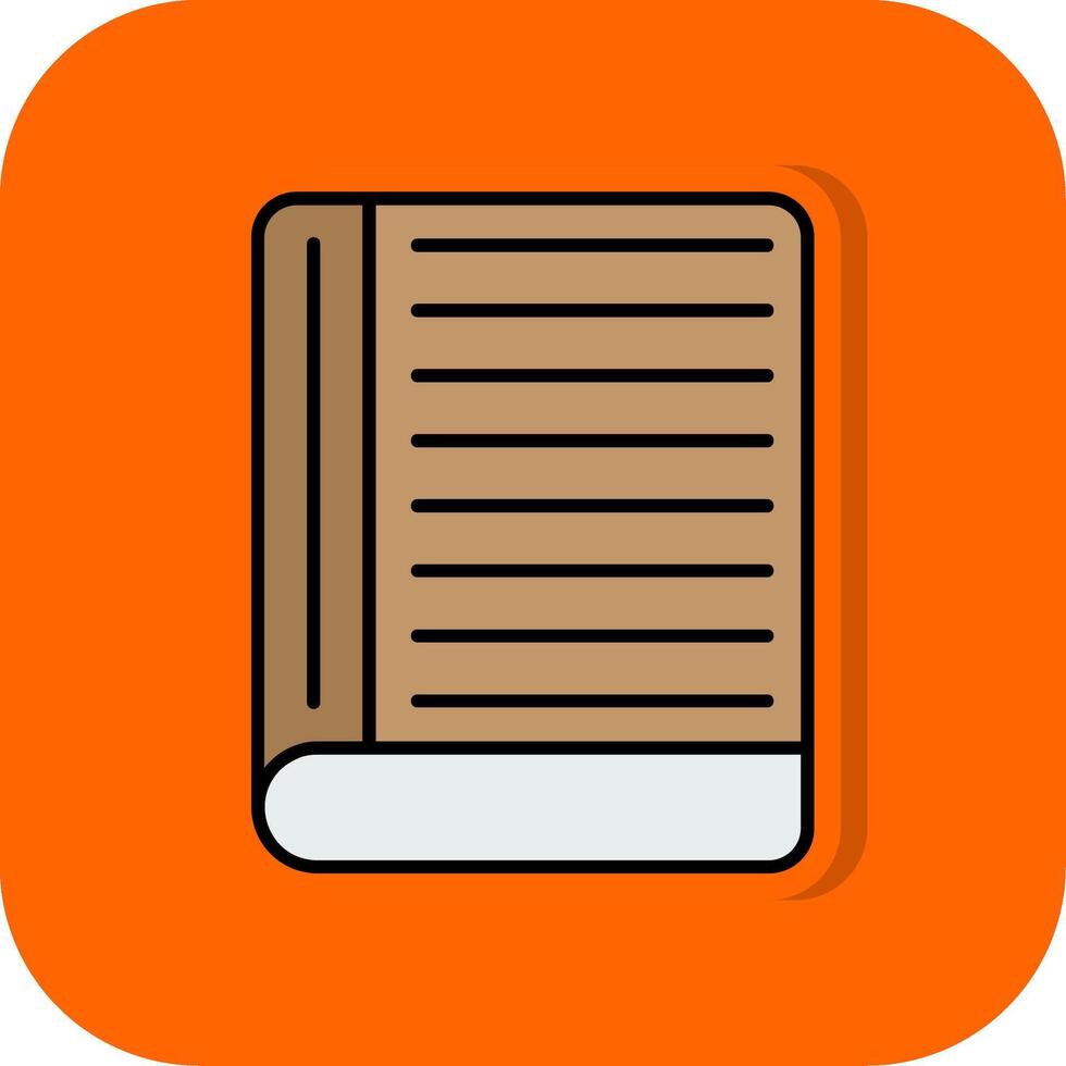 Kontakt bok fylld orange bakgrund ikon vektor