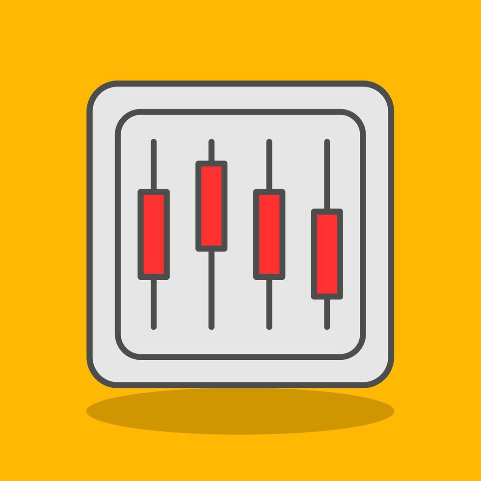 diagram fylld skugga ikon vektor