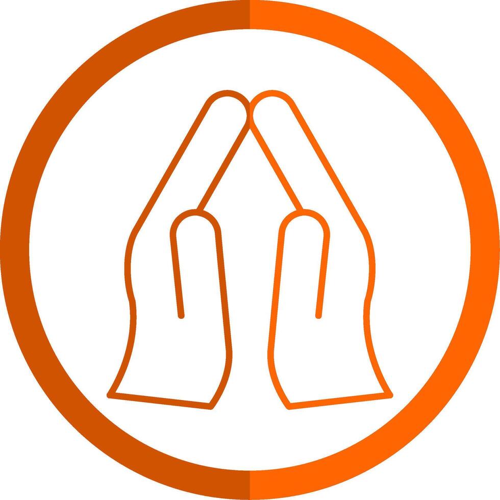 beten Linie Orange Kreis Symbol vektor