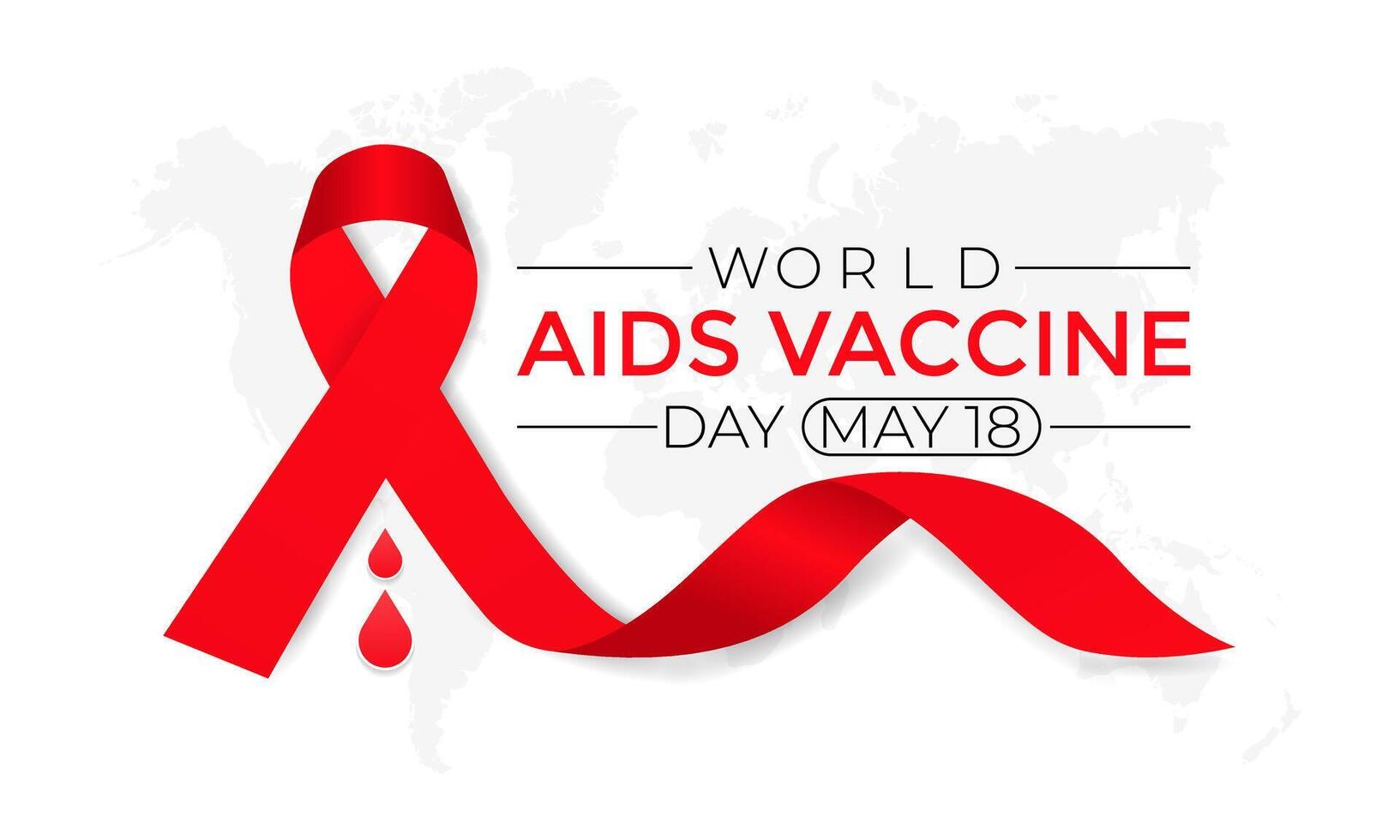 värld AIDS vaccin dag firande. röd AIDS band och HIV vaccin medvetenhet illustration . platt design. flygblad design.platt illustration. vektor