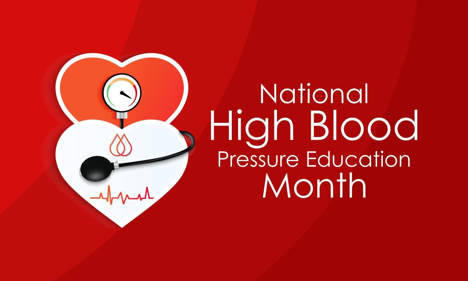 National hoch Blut Druck Bildung Monat ist beobachtete jeder Jahr im dürfen. Banner Poster, Flyer und Hintergrund Design. Illustration vektor