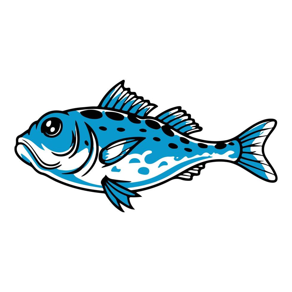 illustratör Färg full fisk konst design vektor