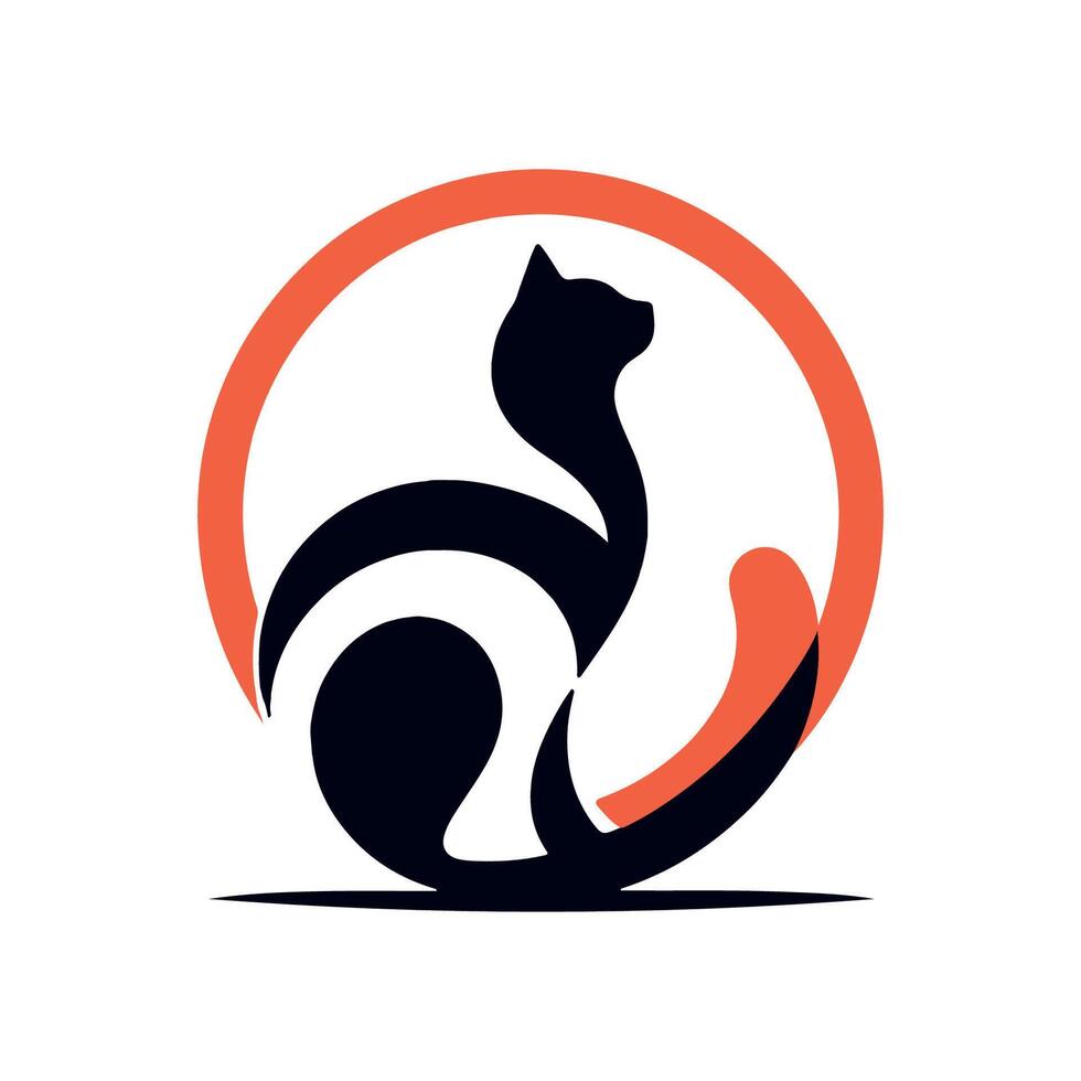 Katze Logo Symbol Datei Silhouette Farbe vektor