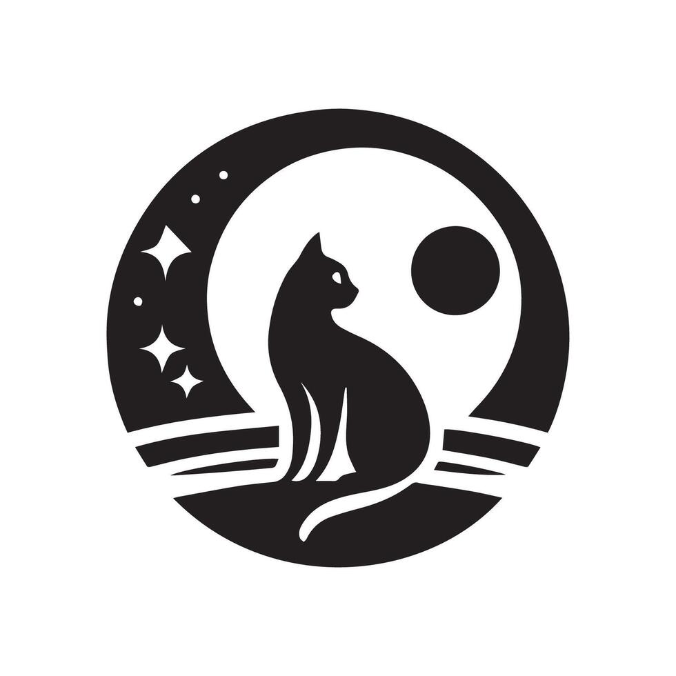 katt logotyp ikon fil silhuett Färg vektor