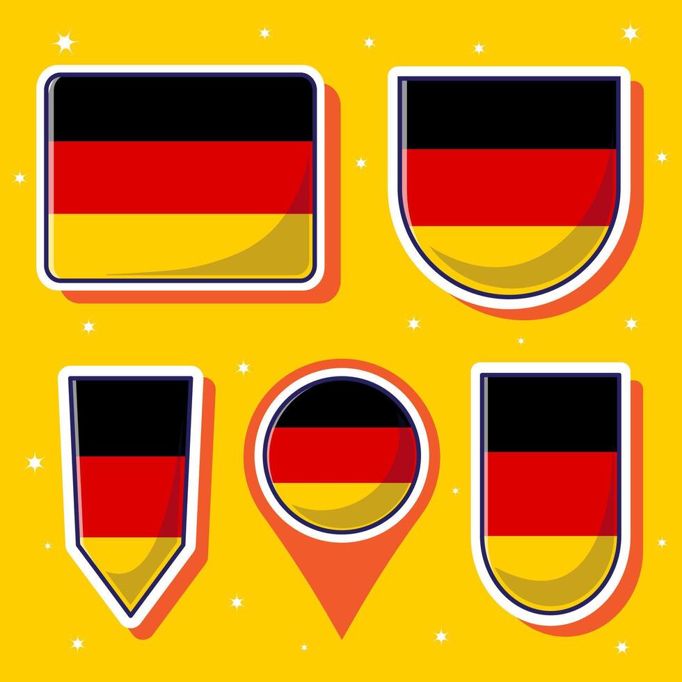 eben Karikatur Illustration von Deutschland National Flagge mit viele Formen Innerhalb vektor