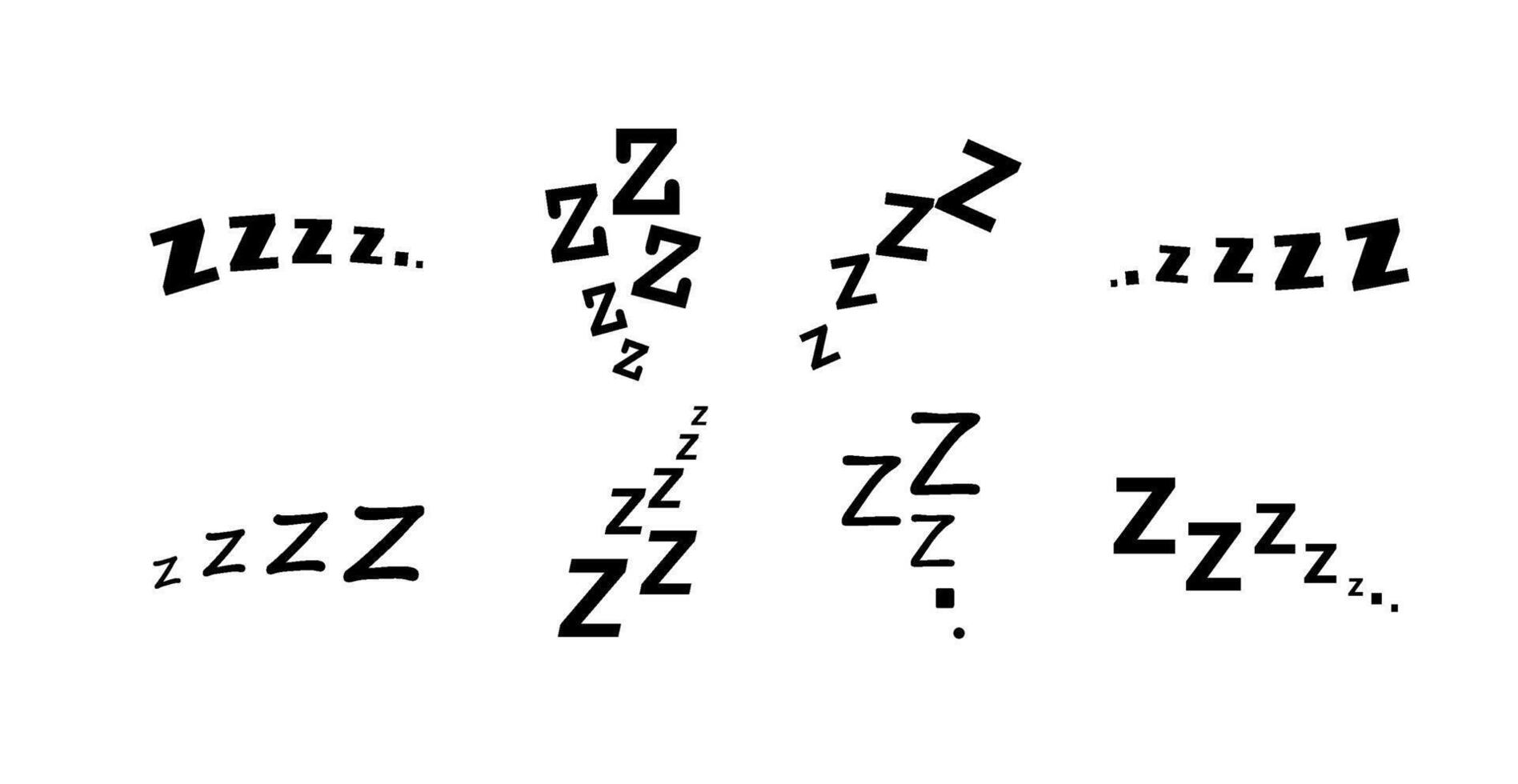 zzz säng sömn snarka ikoner vektor