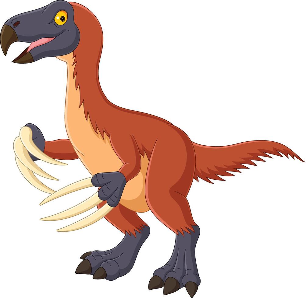 Karikatur Therizinosaurus auf Weiß Hintergrund vektor