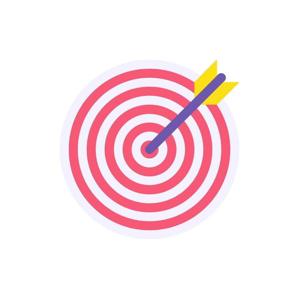 rot gestreift Kreis Ziel Ziel Pfeil im bullseye Illustration. erfolgreich Leistung Tor vektor