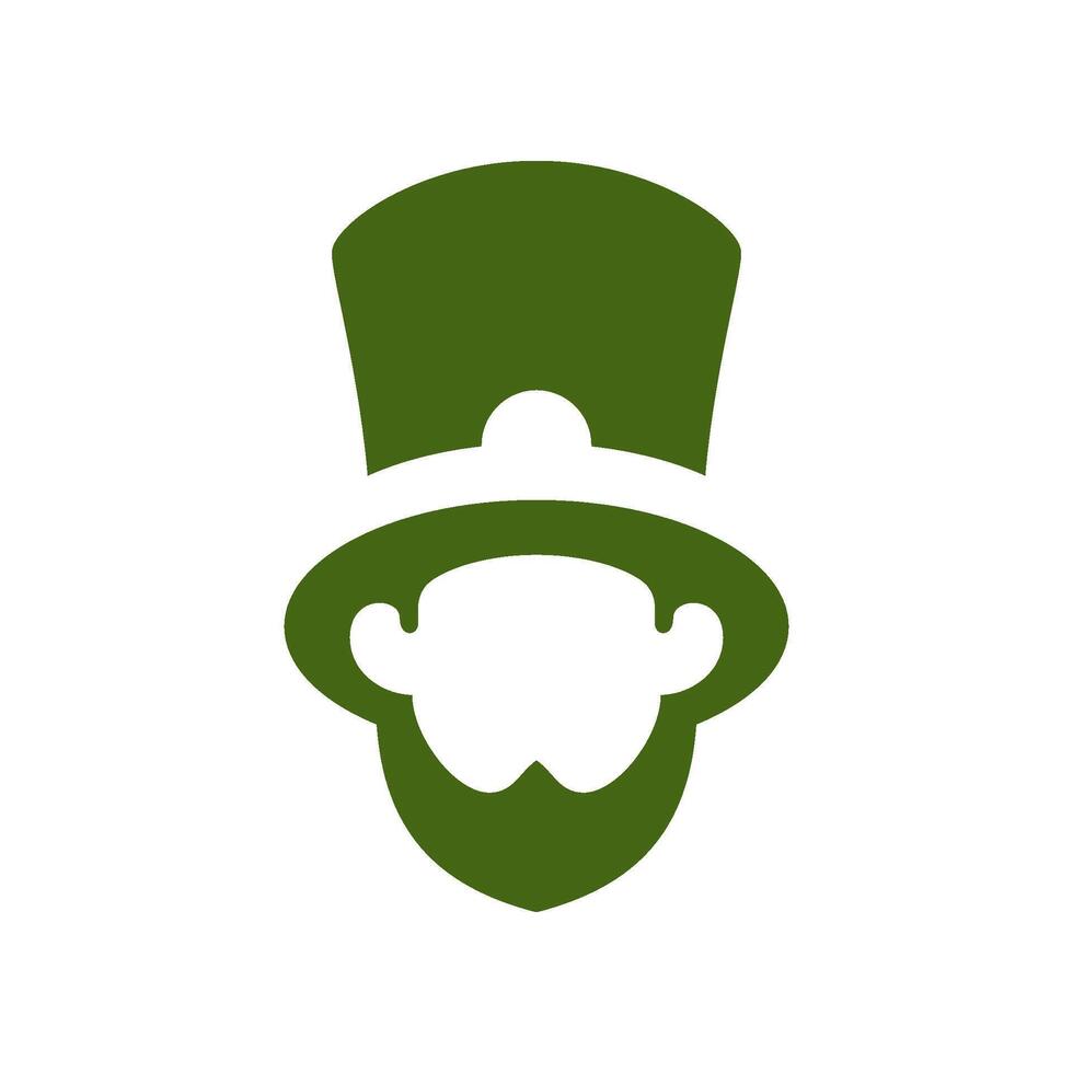 st Patricks dag tur- irländsk pyssling hatt porträtt silhuett årgång ikon vektor platt