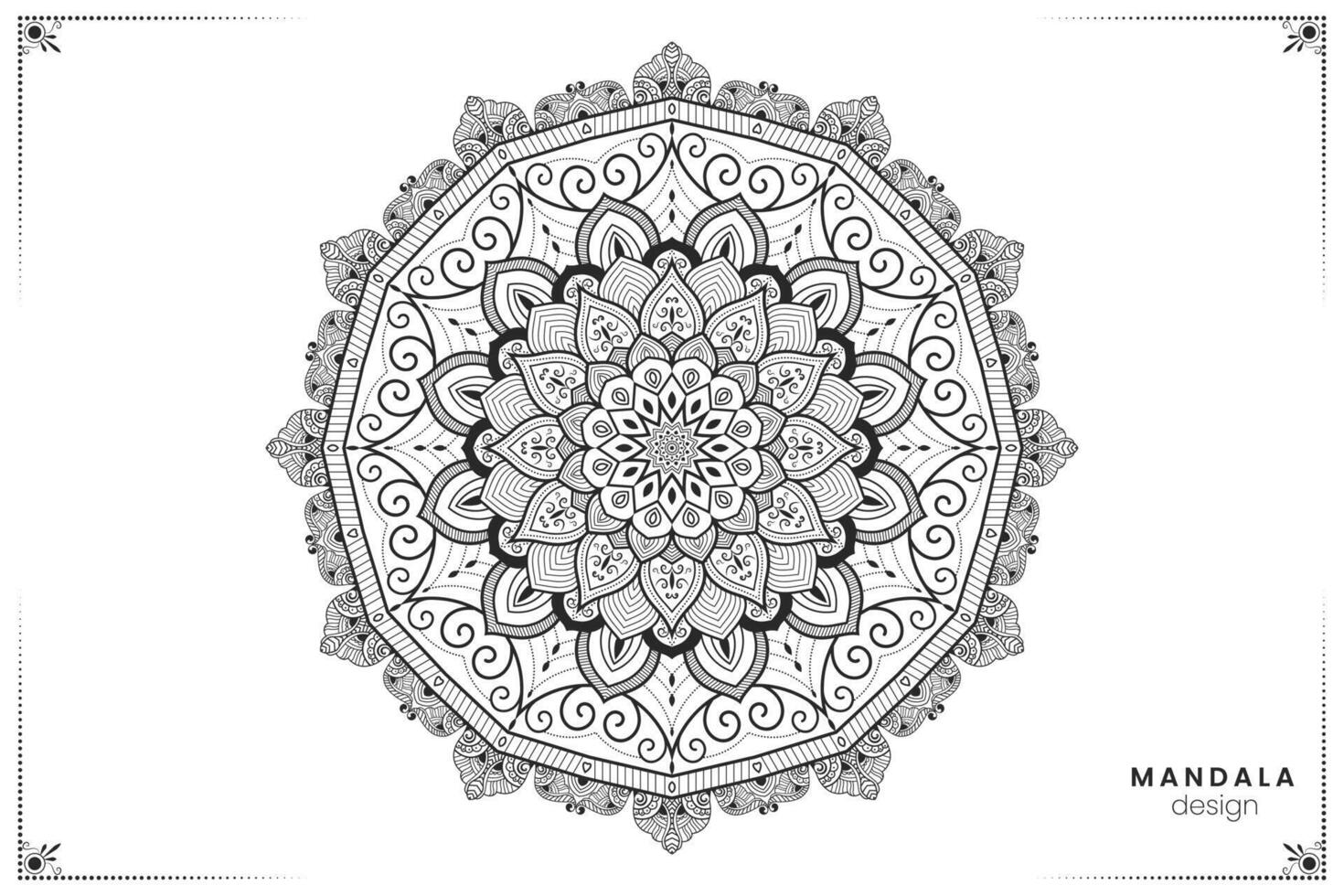 geometrisk blommig mandala design, utsmyckad etnisk orientalisk stil i formatera för färg bok, lämplig för mehndi, textilier, posters och tatueringar vektor