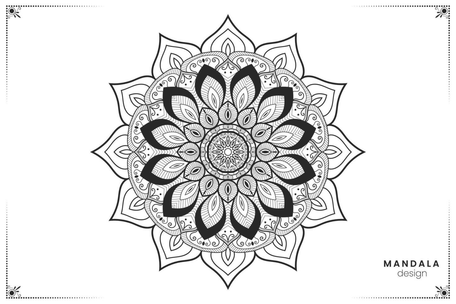 geometrisk blommig mandala design, utsmyckad etnisk orientalisk stil i formatera för färg bok, lämplig för mehndi, textilier, posters och tatueringar vektor