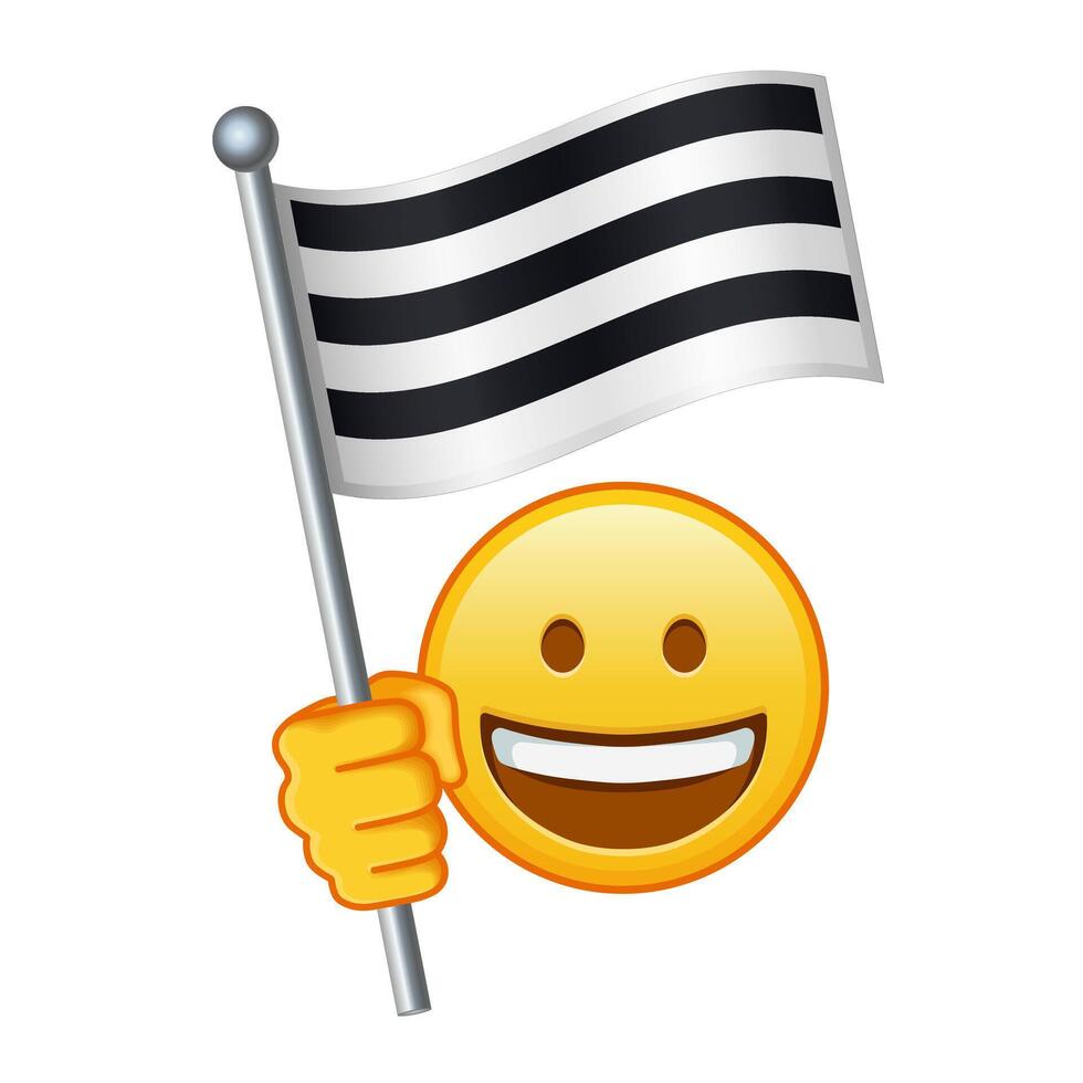 emoji med hetero stolthet flagga stor storlek av gul emoji leende vektor