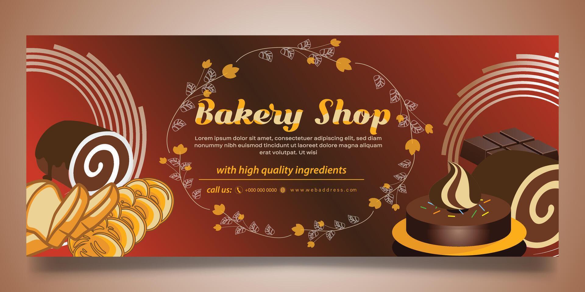 Bäckerei Geschäft Banner Design vektor