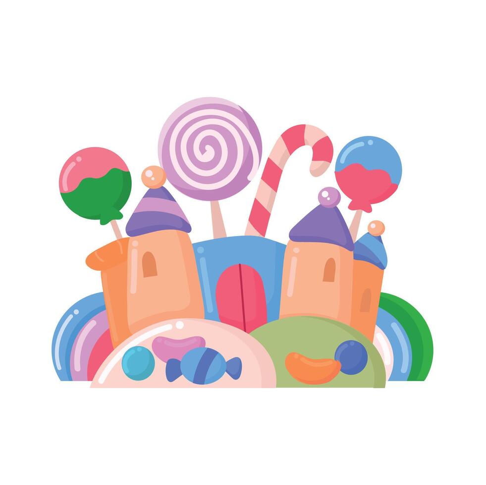 Süßigkeiten Land Symbol Clip Art Benutzerbild Logo isoliert Illustration vektor