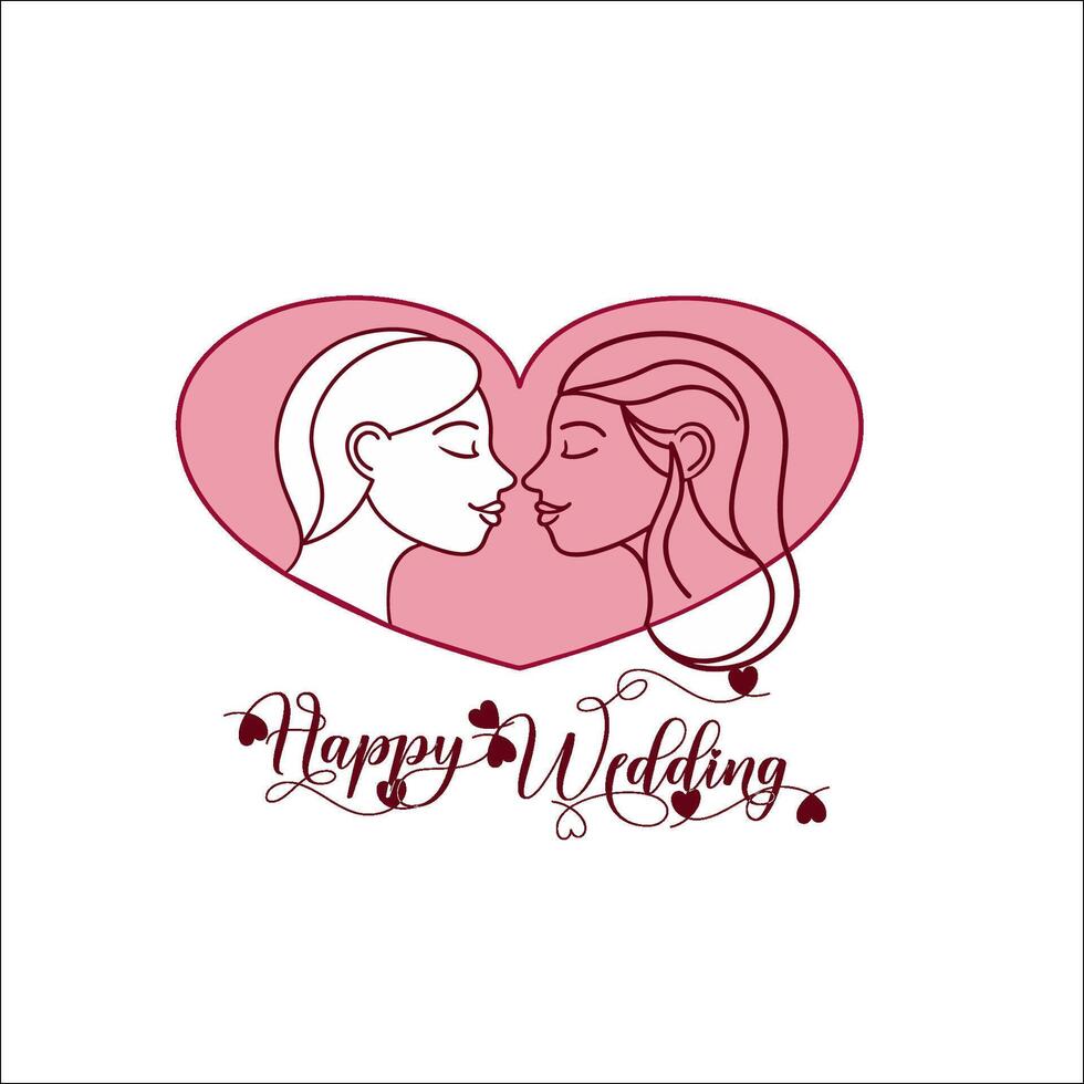 shubh vivah und glücklich Hochzeit dekorativ KalligraphieBeschriftung Design zum Hochzeit Jahrestag Schöne Grüße Illustration vektor
