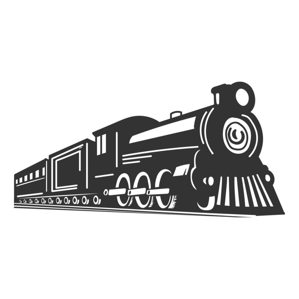 Jahrgang alt Lokomotive Dampf Zug Maschine Illustration Design vektor