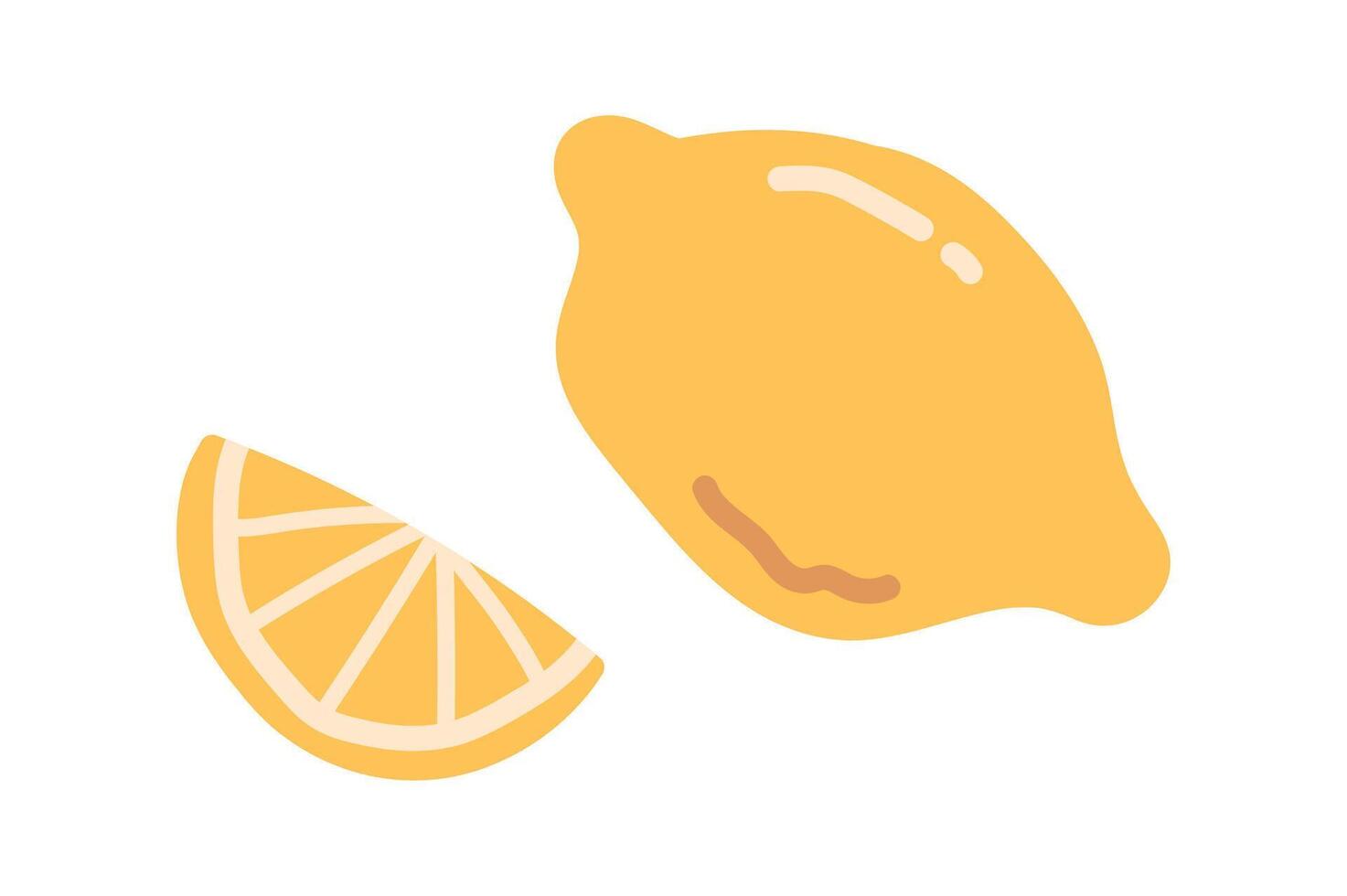 gesund Essen, ganze Zitrone, sauer Zitrone, gesund Vitamin Essen, exotisch tropisch Zitrusfrüchte mit Gelb Haut eben Illustration isoliert auf Weiß Hintergrund. vektor