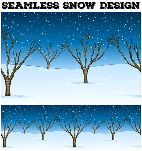 Sömlös bakgrund med träd och snö vektor