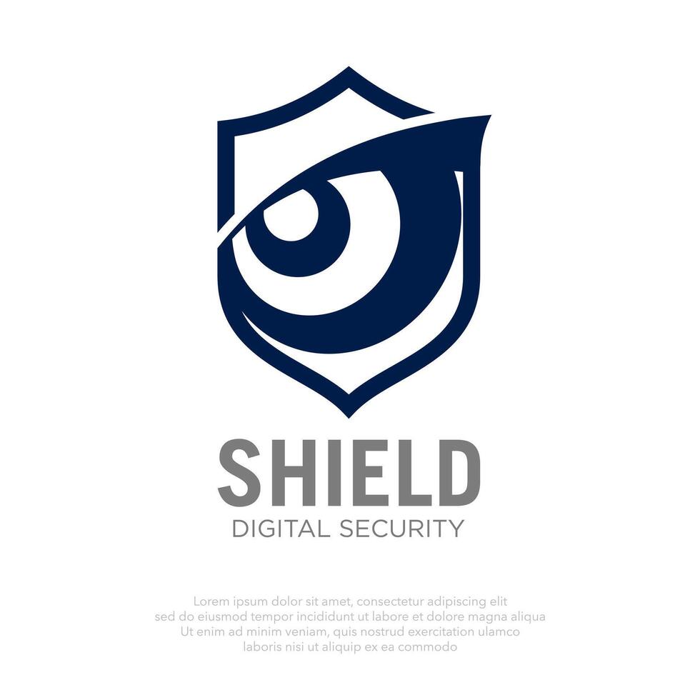 öga och skydda logotyp. säkerhet logotyp. lämplig för digital säkerhet företag modern logotyp. vektor