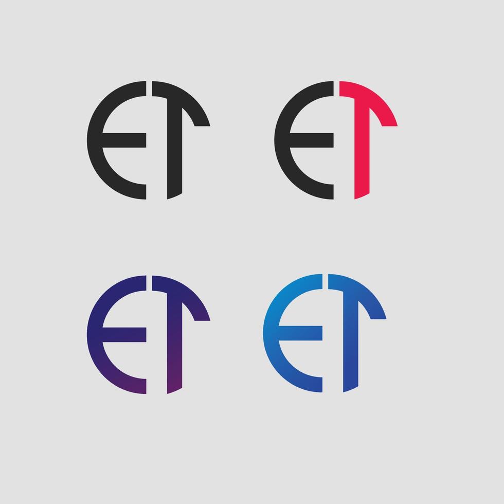 et brev logotyp vektor mall kreativ modern form färgglad monogram cirkel logotyp företagets logotyp rutnät logotyp