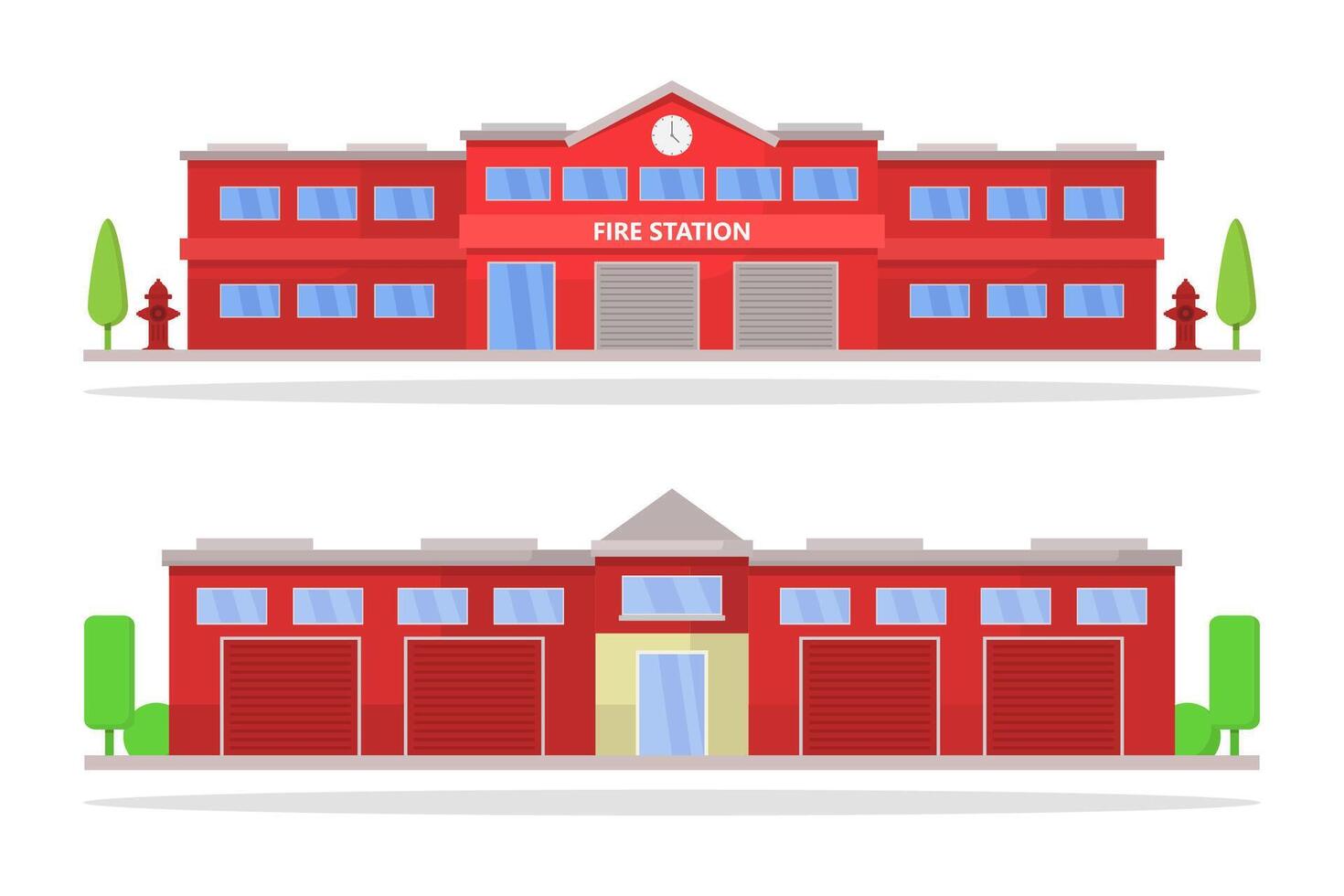 brand station illustrerade på vit bakgrund vektor