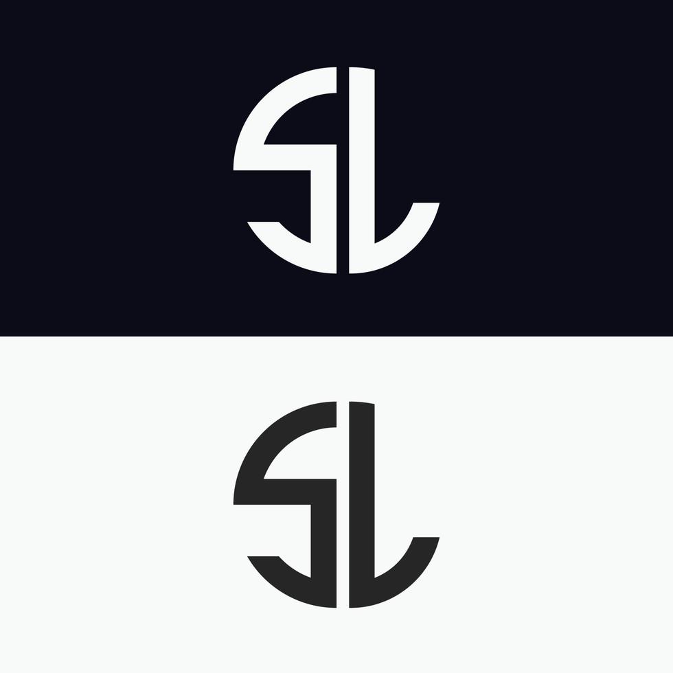 SL Brief Logo Vektor Vorlage Kreative Moderne Form Buntes Monogramm Kreis Logo Firmenlogo Gitter Logo