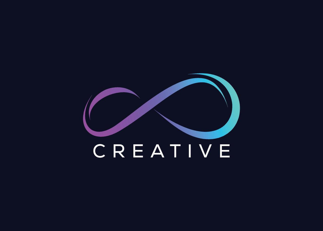 kreativ och minimal färgrik oändlighet logotyp mall. modern gränslös färgrik logotyp vektor