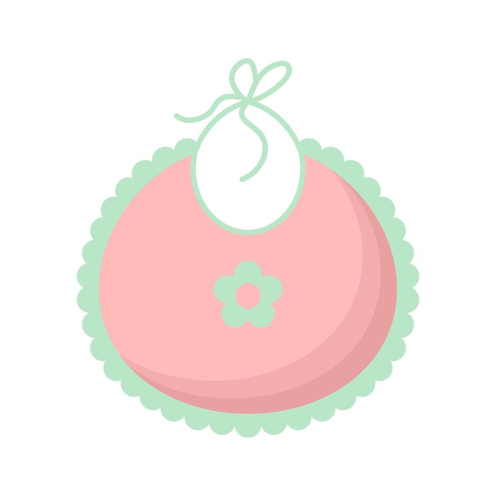 bebis haklapp. ett grundläggande Artikel för matning småbarn. enkel söt platt ikon. vektor