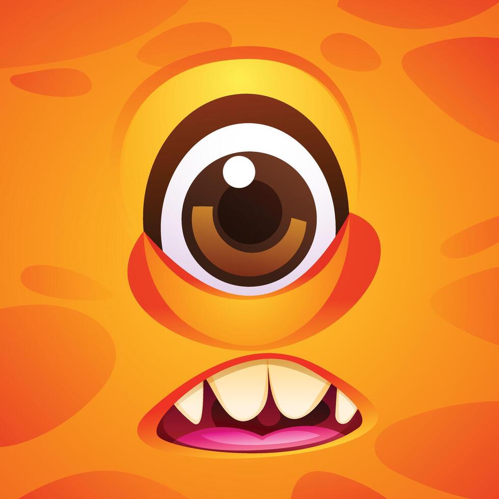 chockade monster tecknad serie karaktär ansikte uttryck illustration vektor