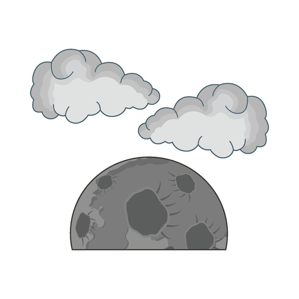 Illustration von Mond und Wolke vektor