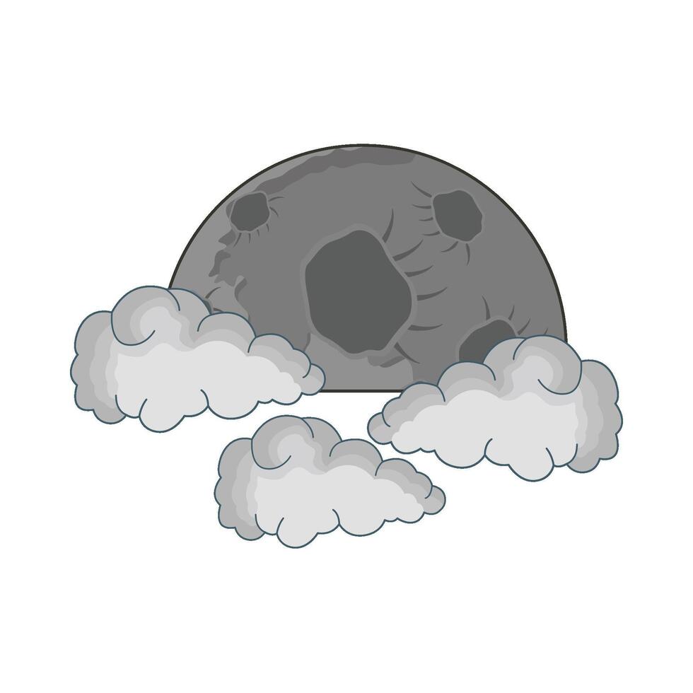 Illustration von Mond und Wolke vektor